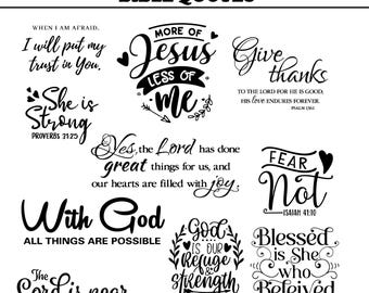 Bible Quotes SVG Bundle | 10 Christian Scripture Designs | Faith SVG, Bible Verse PNG, Blessed Cricut Files, Religious Digital Download