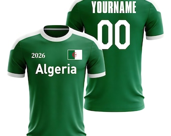 Personalized Algeria 2026 Cup Fan T-Shirt Soccer Jersey – Kids, Youth & Adults