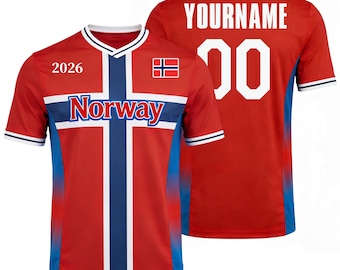 Personalized Norway 2026 Cup Fan T-Shirt Soccer Jersey – Kids, Youth & Adults