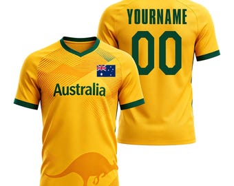 Camiseta personalizada para aficionados a la Copa Australia 2026 – Para niños, jóvenes y adultos.