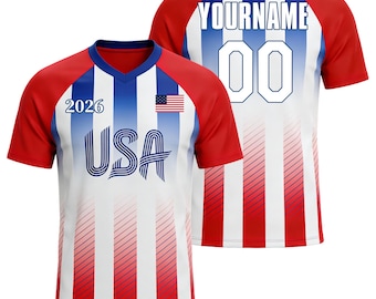 Personalized United States 2026 Cup Fan T-Shirt Soccer Jersey – Kids, Youth & Adults