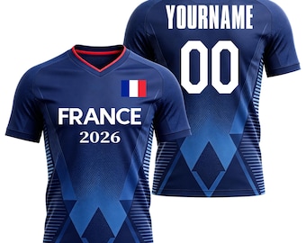 Personalized France 2026 Cup Fan T-Shirt Soccer Jersey – Kids, Youth & Adults