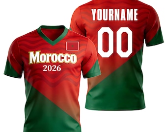 Personalized Morocco 2026 Cup Fan T-Shirt Soccer Jersey – Kids, Youth & Adults