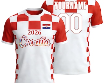 Personalized Croatia 2026 Cup Fan T-Shirt Soccer Jersey – Kids, Youth & Adults