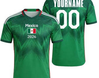Personalized Mexico 2026 Cup Fan T-Shirt Soccer Jersey – Kids, Youth & Adults