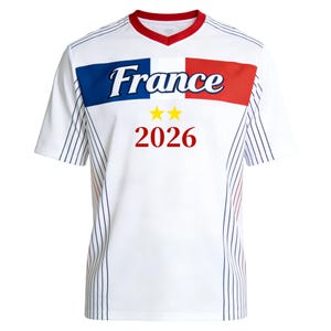 Gepersonaliseerde voetbalshirt Frankrijk 2026 beker fan T-shirt – kinderen, jongeren en volwassenen afbeelding 3