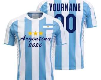 Personalized Argentina 2026 Cup Fan T-Shirt Soccer Jersey – Kids, Youth & Adults