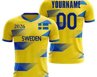 Personalized Sweden 2026 Cup Fan T-Shirt Soccer Jersey – Kids, Youth & Adults