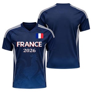Frankreich 2026 Cup Fan T-Shirt Fußball Trikot - Kinder, Jugendliche & Erwachsene Bild 4