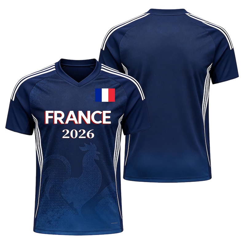 Frankreich 2026 Cup Fan T-Shirt Fußball Trikot - Kinder, Jugendliche & Erwachsene Bild 4