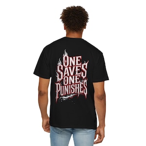 Camiseta Homem-Aranha x Justiceiro | Camiseta com estampa "Um salva, um pune" | Camiseta do Homem-Aranha imagem 8