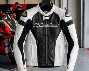 Alpinestars Motorcycle Leather Jacket Racing Biker Jacket Protective Riding Gear Sport Bike Rider Apparel Men Riding Jacket Father Day Gift