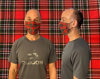 Updated design! Reuseable super-soft double- or triple-layer cotton flannel face mask with durable nose wire, adult and youth sized