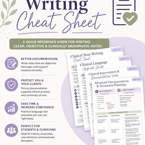 Clinical Documentation Cheat Sheet | Therapy Progress Notes