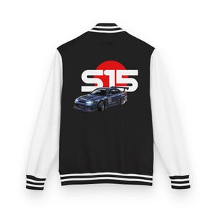 Chaqueta universitaria JDM S15 Silvia / Chaqueta estilo Letterman de la cultura japonesa del drift / Ropa de carreras callejeras S-Chassis / Regalo para entusiastas de los coches / Chaqueta retro JDM