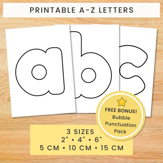 Bubble Letters, Large Lowercase Letters, Outline Letters For Classroom, Coloring Pages & Crafts PDF