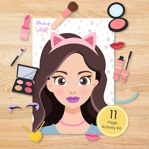 Paper Doll Makeup Kit Printable, Makeup & Spa Accessories Matching Game, Makeup Artist Pretend Play Set