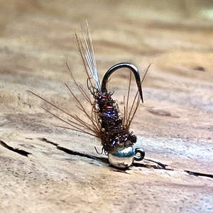 Duracell Jig Hook Fly – Size 16, 3.0mm Tungsten Bead, Brown CDC Collar