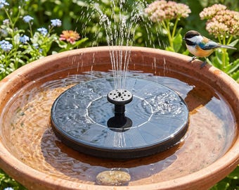 1.5W Solar Fountain Pump for Bird Bath, Floating Water Pump with Filter