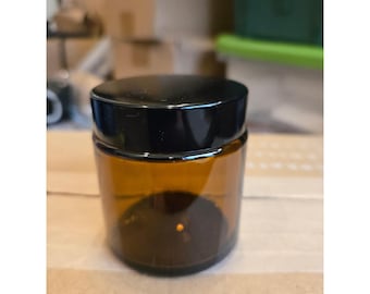 11 Pack 4oz Amber Glass Jars with Black Lids Cosmetic Salve Candle Containers