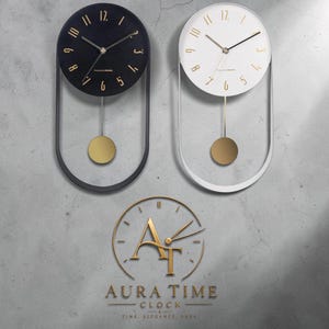 Modern Nordic Iron Art Pendulum Wall Clock – Silent Non-Ticking Decorative Clock for Living Room, Bedroom, Office & Contemporary Home Decor