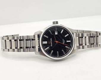 Vintage Grand Seiko  Automatic Black Dial Date Indictor Rotating Bezel Men's Wrist Watch Free Shipping
