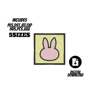 Quilt Block Bunny Embroidery Design | Easter Rabbit Machine File (Digital Download)