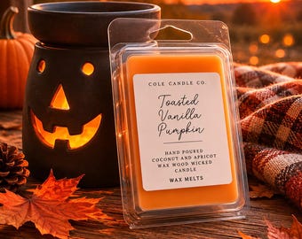 Toasted Vanilla Pumpkin Melts |Coconut Apricot Wax | Cozy Fall Home Fragrance | Hand Poured Luxury