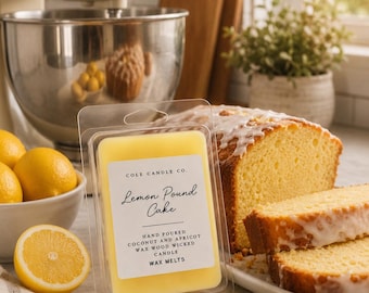 Lemon Pound Cake Wax Melts | Bakery Scent | Coconut Wax | Strong Fragrance | Hand Poured