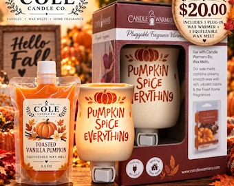 Pumpkin Spice Plug In Wax Warmer With Squeezable Wax Melt Fall Gift Set