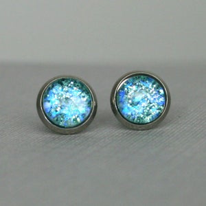 Glacier - Blue - Color Shifting - Stainless Steel Stud Earrings