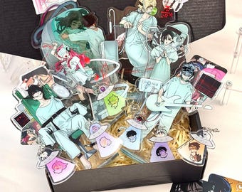 Alien Stage Standees and keychain Set | Ivan, Luka, Sua, Hyuna, Till, Mizi | Handmade Anime Merch 6 Character Cute Collection