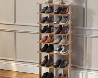 7 Tier Double Shoe Rack Storage Organiser Shelf for Hallway Bedroom Home
