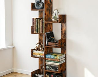 8 Tier Wooden Bookcase Bookshelf Display Shelf Plant Stand storage organization home decor