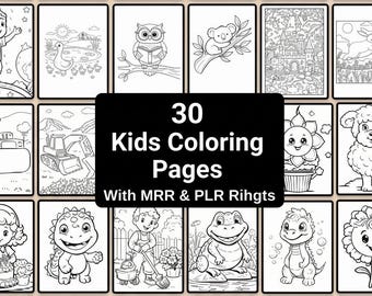 30 Kawaii Animal Coloring Pages Bundle (Digital Download)