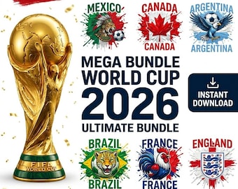 World Cup 2026 Teams Bundle, 20 Country Logos, Football T-Shirt Graphics (Digital Download)