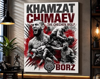 Khamzat Chimaev MMA Fighter PNG | Borz UFC Inspired Clipart (Digital Download)