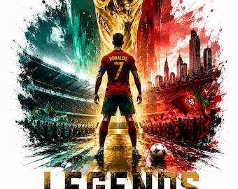 Ronaldo Shirt Design PNG | Soccer Legends Digital Download for T-Shirt Printing, Football Graphic, instant download