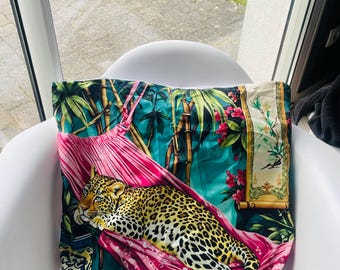 Housse de coussin léopard jungle tropicale | Tropical Leopard Cushion Boho Chic