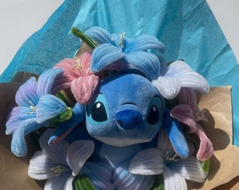 Handgemaakt Stitch Plush & Pipe Cleaner bloemboeket | Lilo en Stitch-cadeau voor haar/hem | Verjaardags- en jubileumcadeau voor Disney-fans
