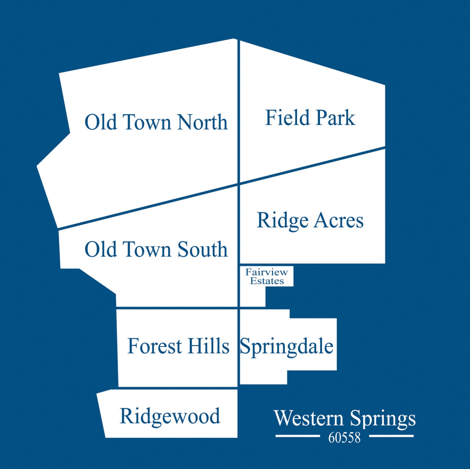 Western Springs Neighborhood Map Print Etsy