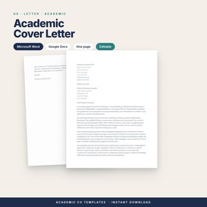 Komplett akademiskt CV och personligt brevpaket | 8 mallar för CV och 4 brev | Storbritannien och USA | Redigerbart Word och LaTeX bild 5