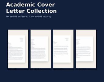 Pacote de Modelos de Carta de Apresentação Acadêmica | Quatro Cartas para Candidaturas a Empregos Acadêmicos e na Indústria no Reino Unido e nos EUA | Word Editável | Baixar
