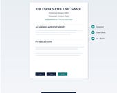 Academic CV Template UK Postdoc | Word & LaTeX | Curriculum Vitae | Instant Download
