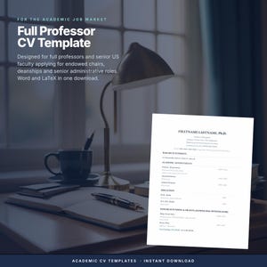 Mall för fullständigt CV för professor | CV för seniorakademiska kandidater för ansökningar till dopetrativa professorer och dekaner | Redigerbar Word och LaTeX | US Letter bild 9