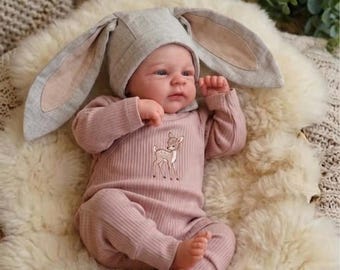 Reborn Full Silicone baby Dolls boy, 19 Inch Reborn Baby Doll, Realistic Newborn baby doll Soft