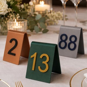 Personalized Freestanding Table Number | Double-Sided Table Tent for Weddings, Events, Restaurants and Cafés