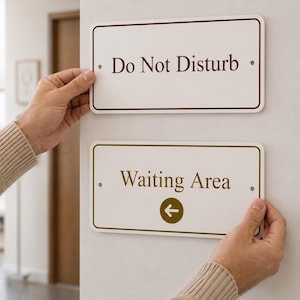 Personalisiertes Schild, Zeichen, Logo, selbstklebendes 3D Wandschild für Eingang, Tür, Büro, Hotel, Praxis, Salon und Geschäft