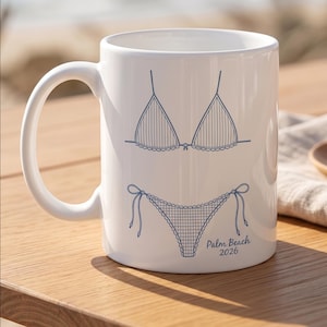 Vrijgezellenmok, schelpkoffiemok, Bach Club Cup, Bride Club-mok, Last Splash Beach-mok, koffiekop strandbikini, cadeau bruidsmeisje, bruidsmeisjesmok