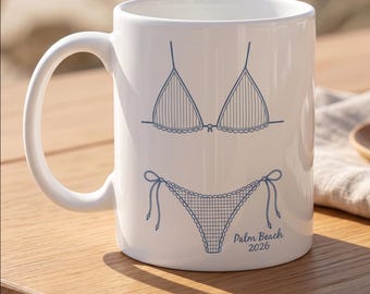 Bachelorette Mug, Seashell Coffee Mug, Bach Club Cup, Bride Club Mug, Last Splash Beach Mug, Beach Bikini Coffee Cup, Bridesmaid Gift